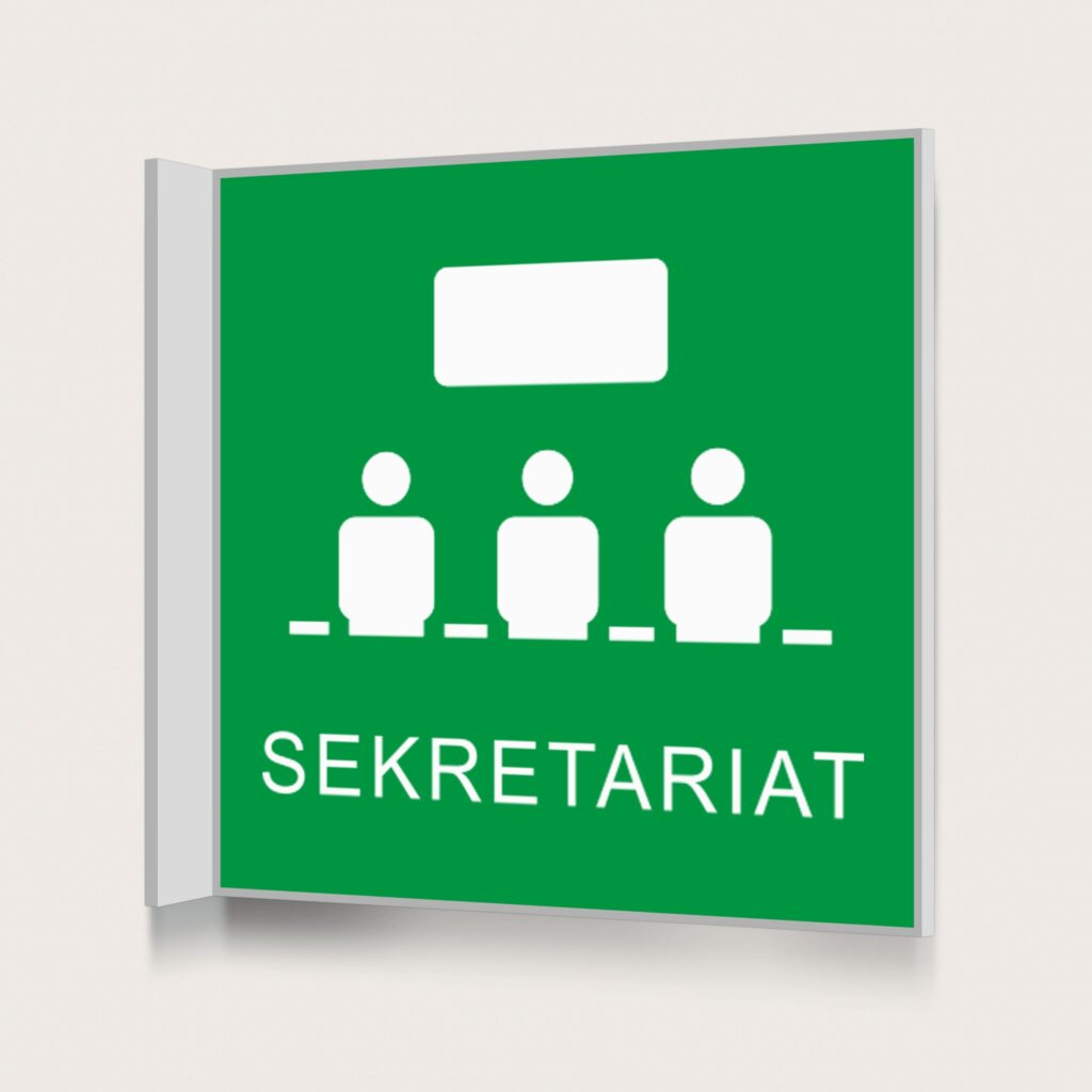 Flaggskylt Sekretariat Grön 150 x 150 mm