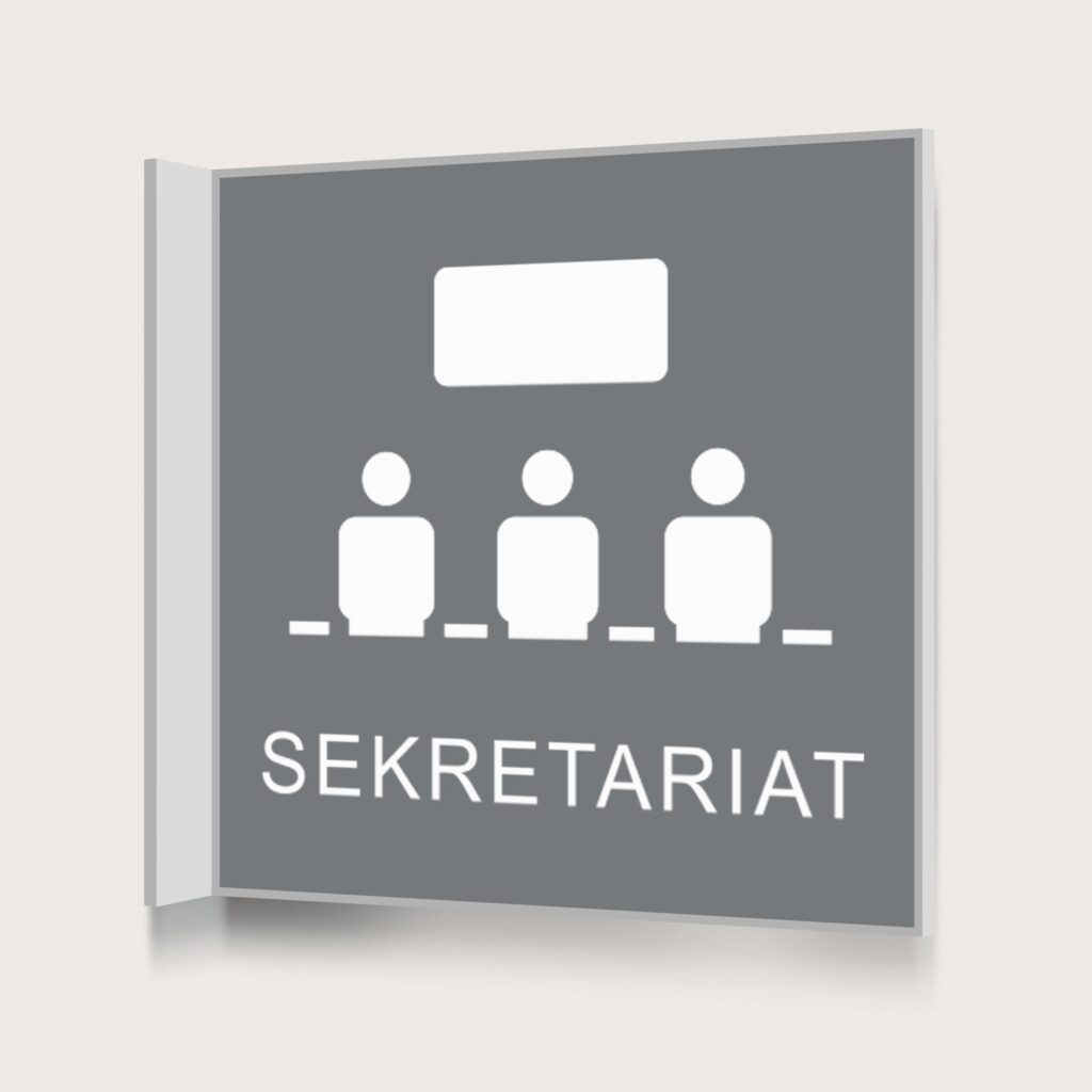 Flaggskylt Sekretariat Grå 150 x 150 mm