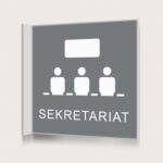 Flaggskylt Sekretariat Grå 150 x 150 mm