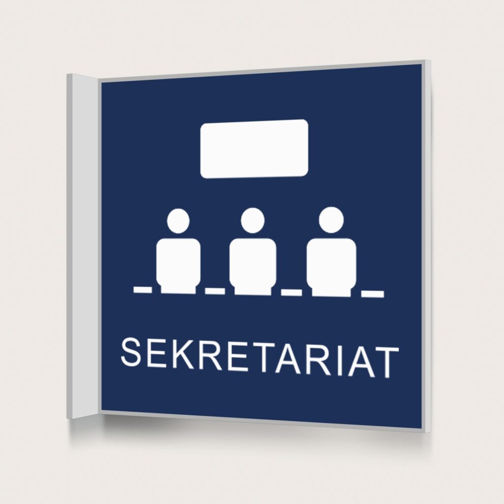 Flaggskylt Sekretariat Mörkblå 150 x 150 mm