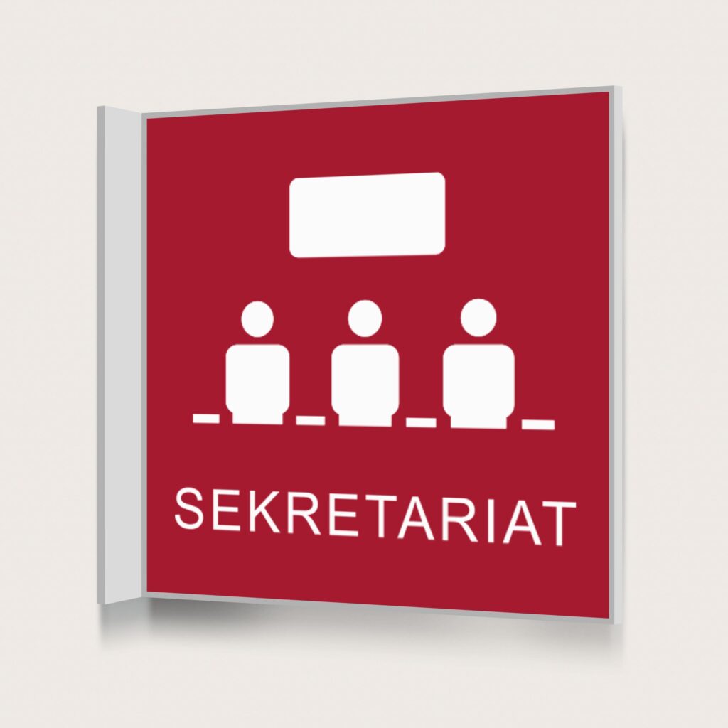 Flaggskylt Sekretariat Röd 150 x 150 mm