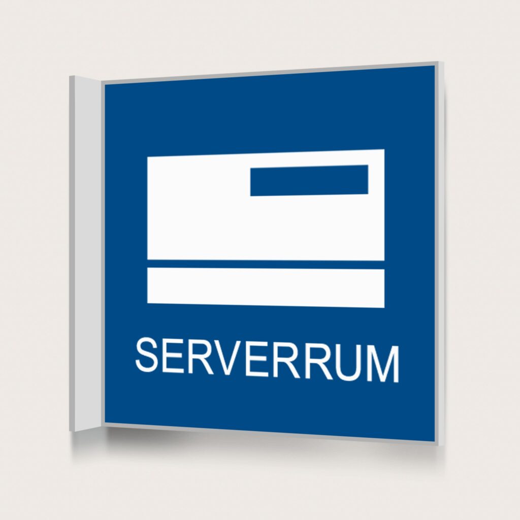 Flaggskylt Serverrum Blå 150 x 150 mm