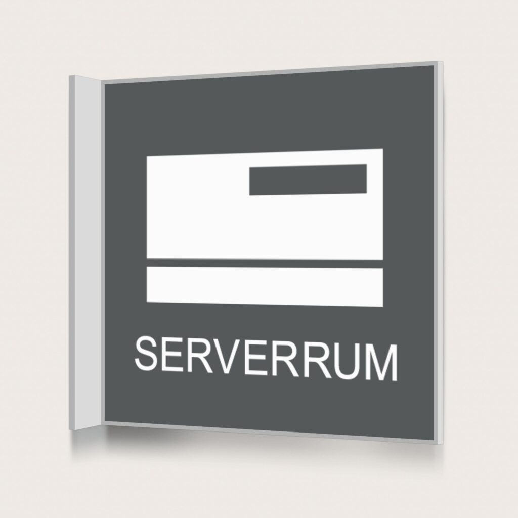 Flaggskylt Serverrum Charcoal 150 x 150 mm