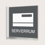 Flaggskylt Serverrum Charcoal 150 x 150 mm