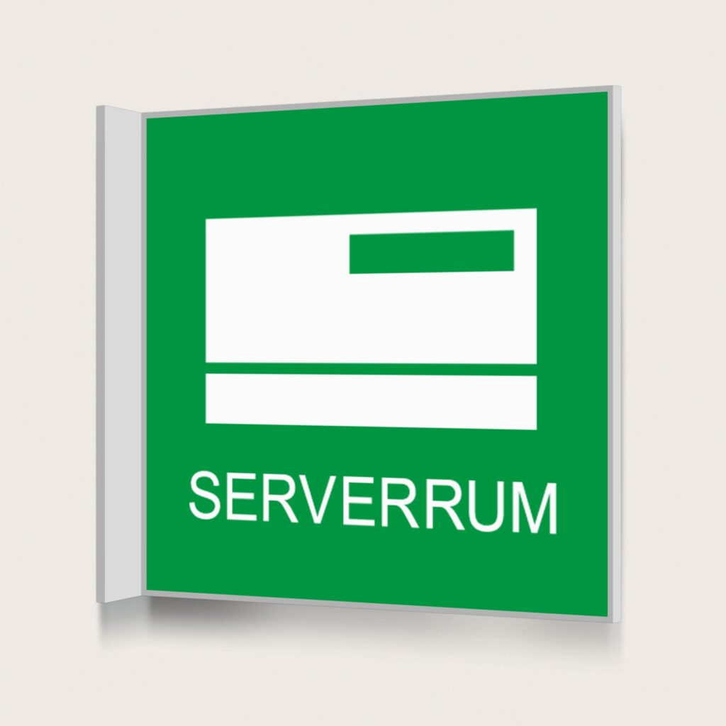 Flaggskylt Serverrum Grön 150 x 150 mm