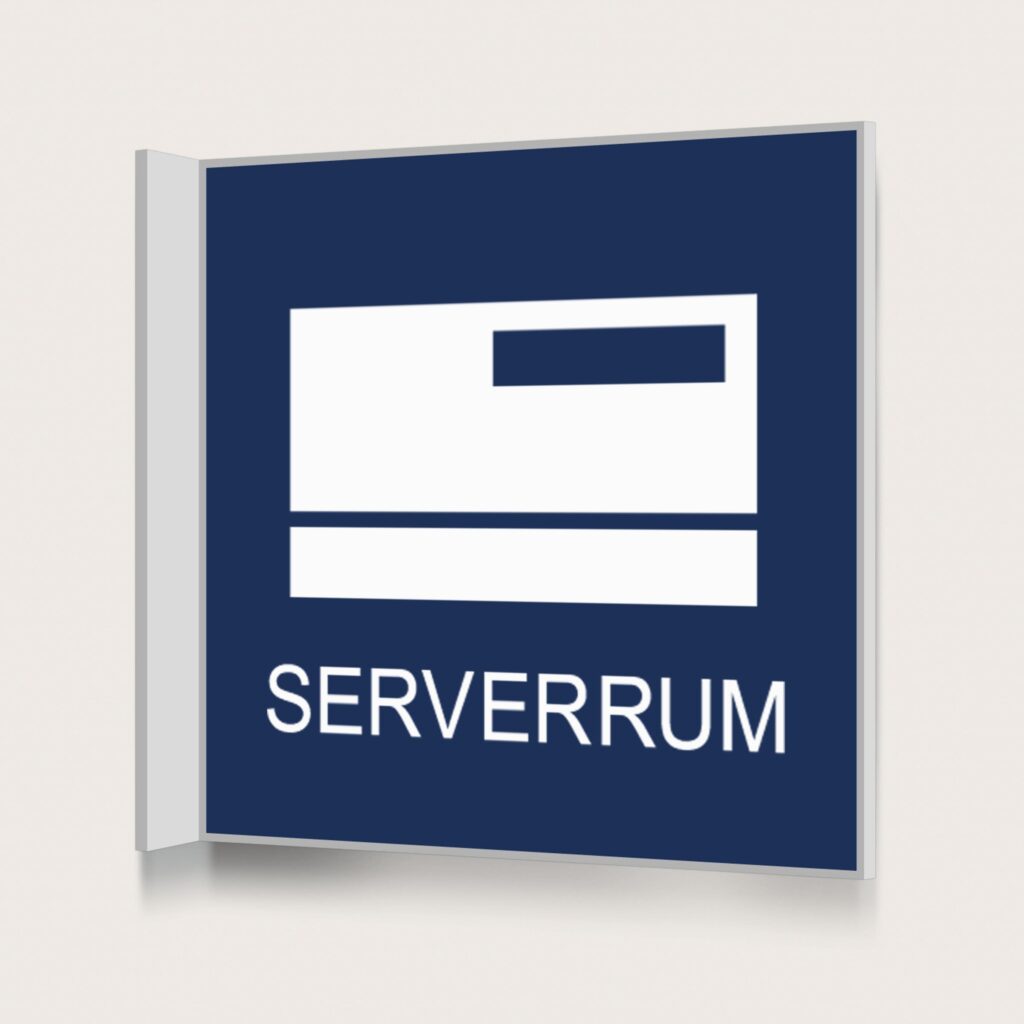 Flaggskylt Serverrum Mörkblå 150 x 150 mm