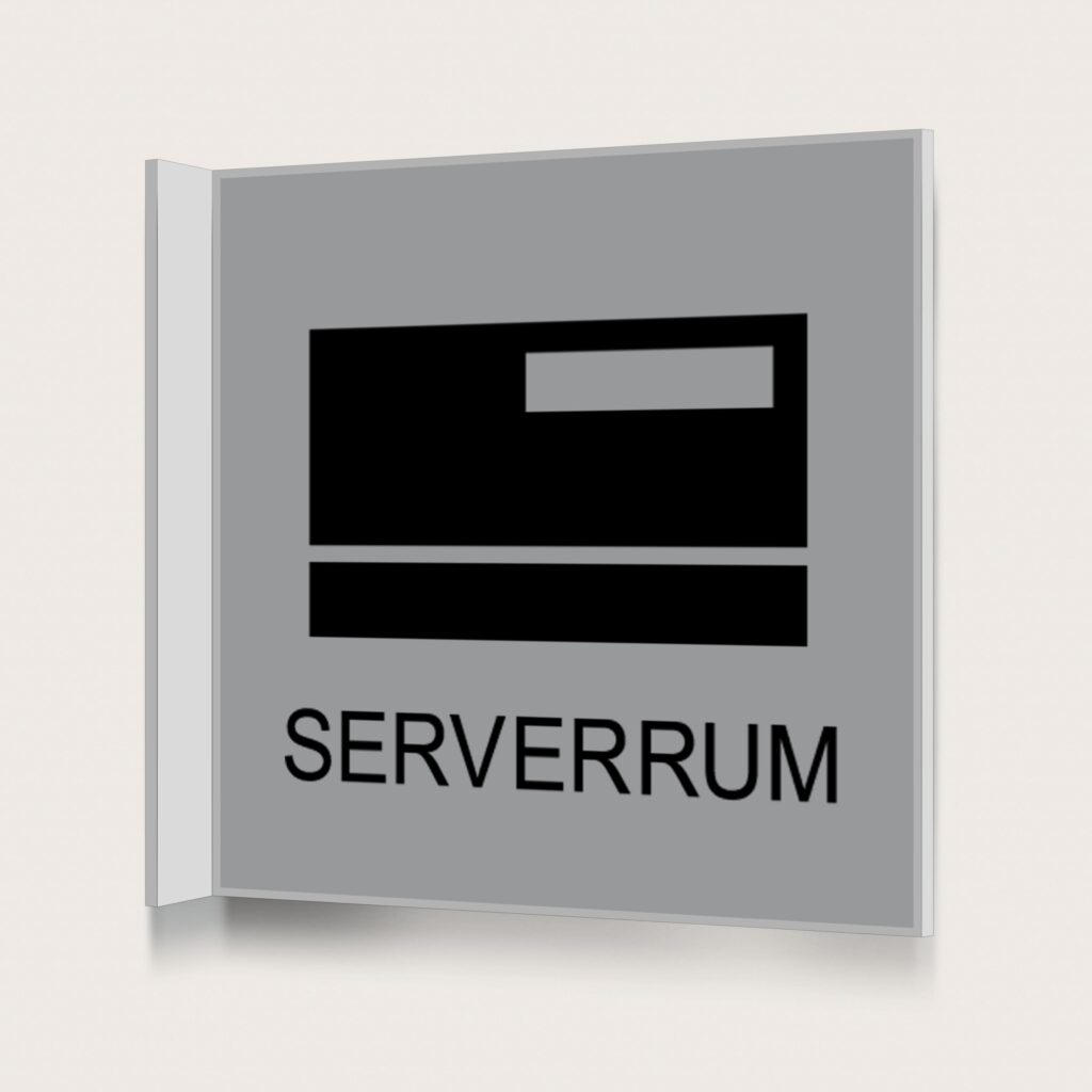 Flaggskylt Serverrum Silver 150 x 150 mm