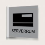 Flaggskylt Serverrum Silver 150 x 150 mm