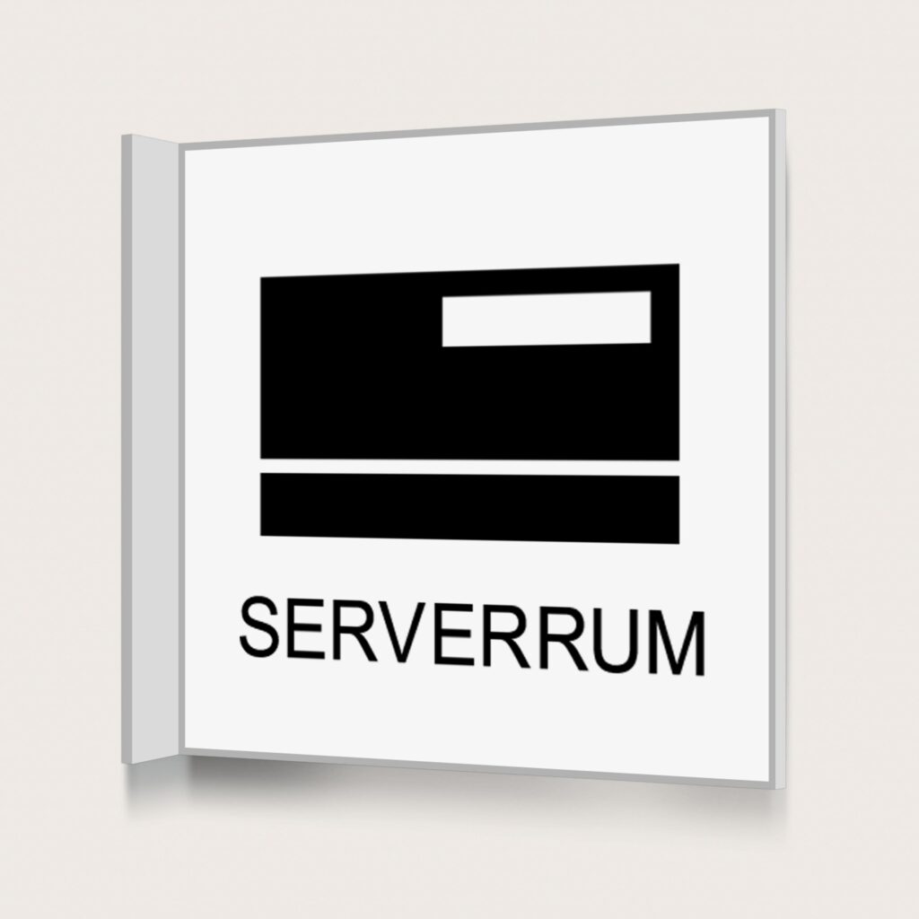 Flaggskylt Serverrum Vit 150 x 150 mm
