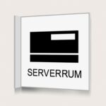 Flaggskylt Serverrum Vit 150 x 150 mm
