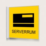 Flaggskylt Serverrum Gul 150 x 150 mm