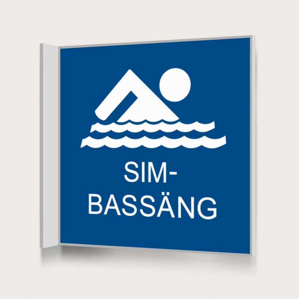 Flaggskylt Simbassäng Blå 150 x 150 mm