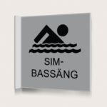 Flaggskylt Simbassäng Silver 150 x 150 mm