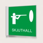 Flaggskylt Skjuthall Grön 150 x 150 mm