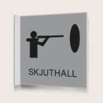 Flaggskylt Skjuthall Silver 150 x 150 mm