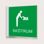 Flaggskylt Skötrum Grön 150 x 150 mm