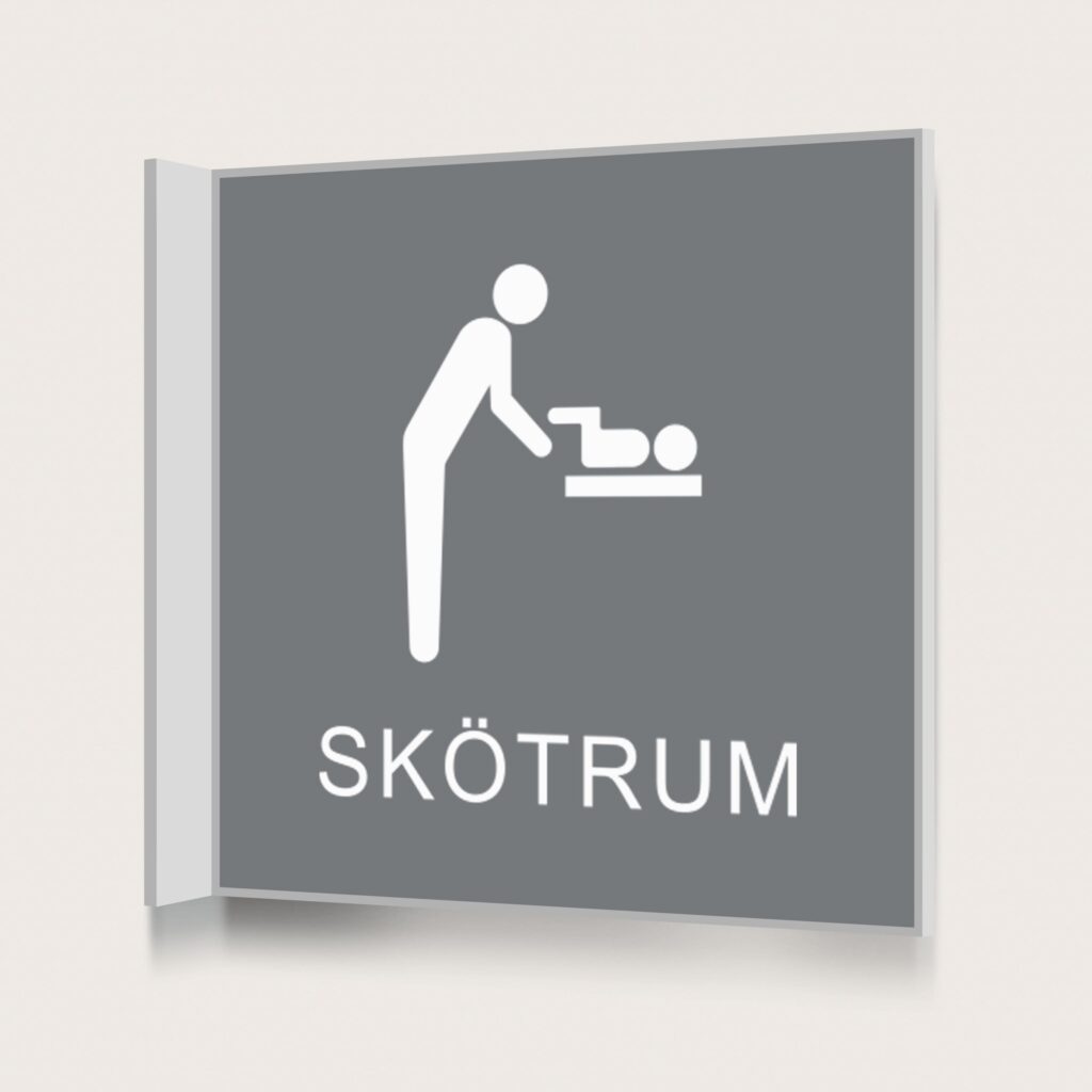 Flaggskylt Skötrum Grå 150 x 150 mm