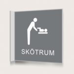 Flaggskylt Skötrum Grå 150 x 150 mm