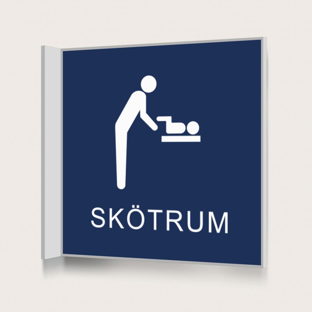 Flaggskylt Skötrum Mörkblå 150 x 150 mm