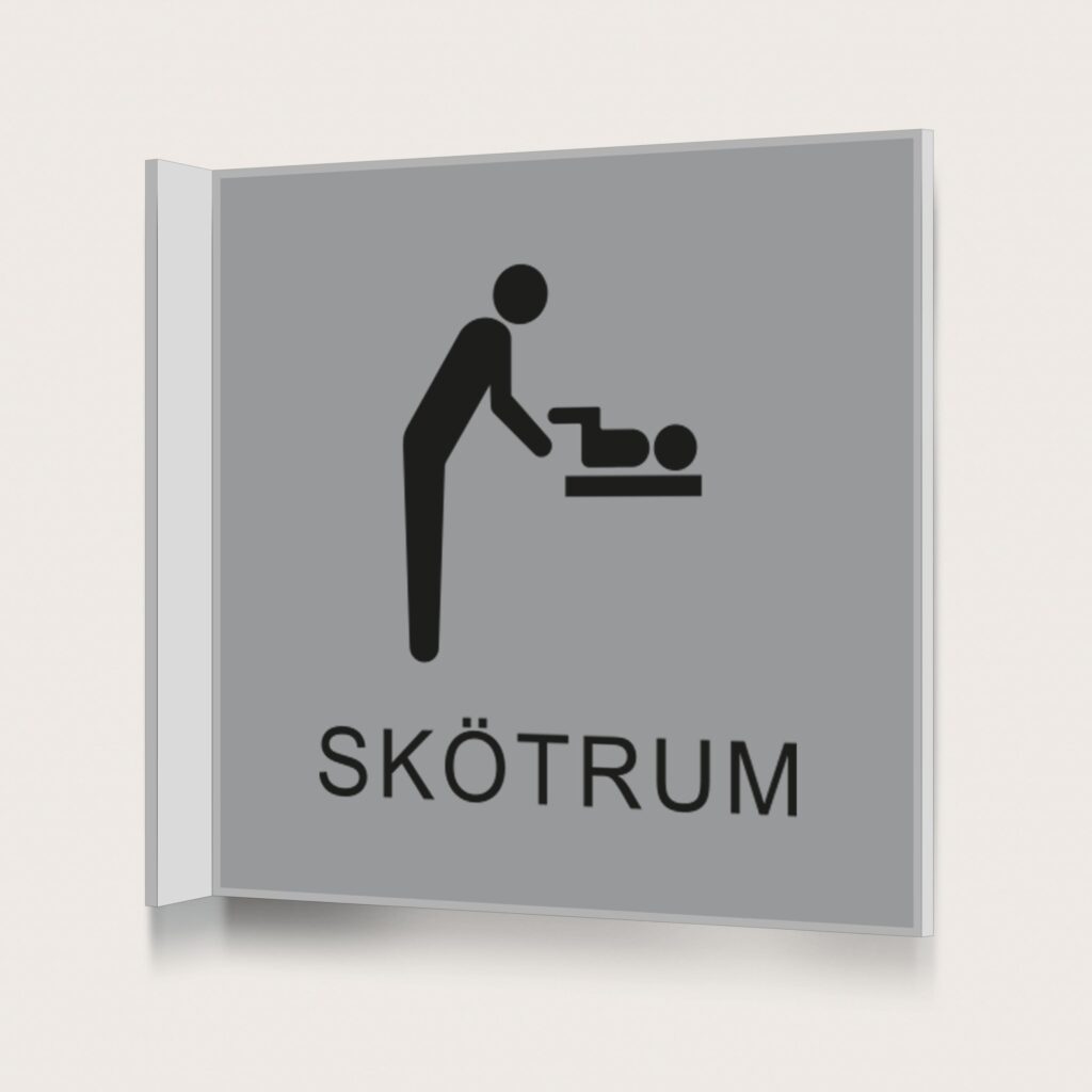 Flaggskylt Skötrum Silver 150 x 150 mm