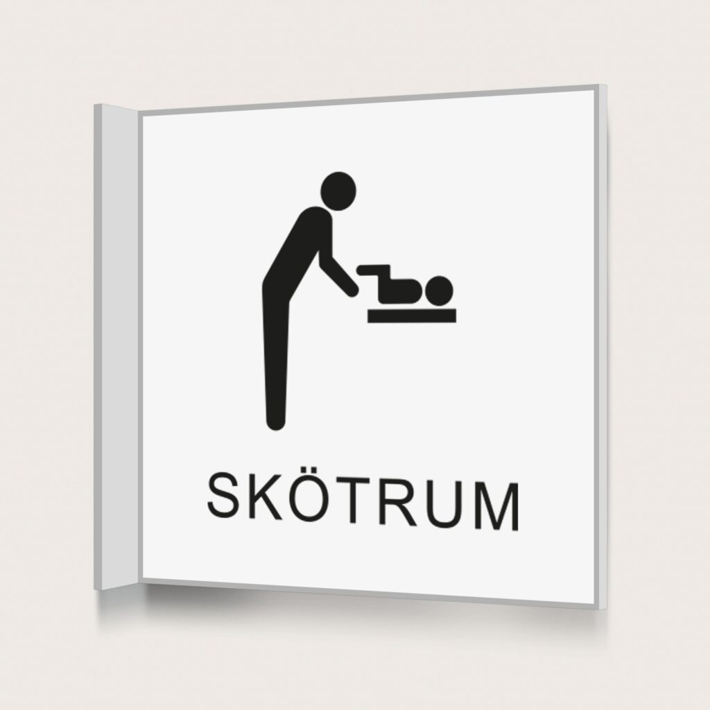 Flaggskylt Skötrum Vit 150 x 150 mm