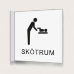 Flaggskylt Skötrum Vit 150 x 150 mm