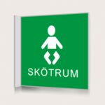 Flaggskylt Skötrum 2 Grön 150 x 150 mm