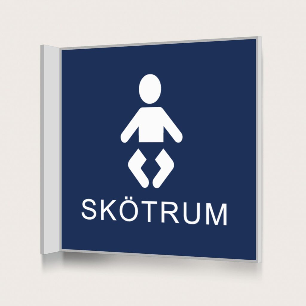 Flaggskylt Skötrum 2 Mörkblå 150 x 150 mm