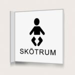 Flaggskylt Skötrum 2 Vit 150 x 150 mm