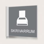 Flaggskylt Skrivarrum Grå 150 x 150 mm