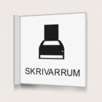 Flaggskylt Skrivarrum Vit 150 x 150 mm