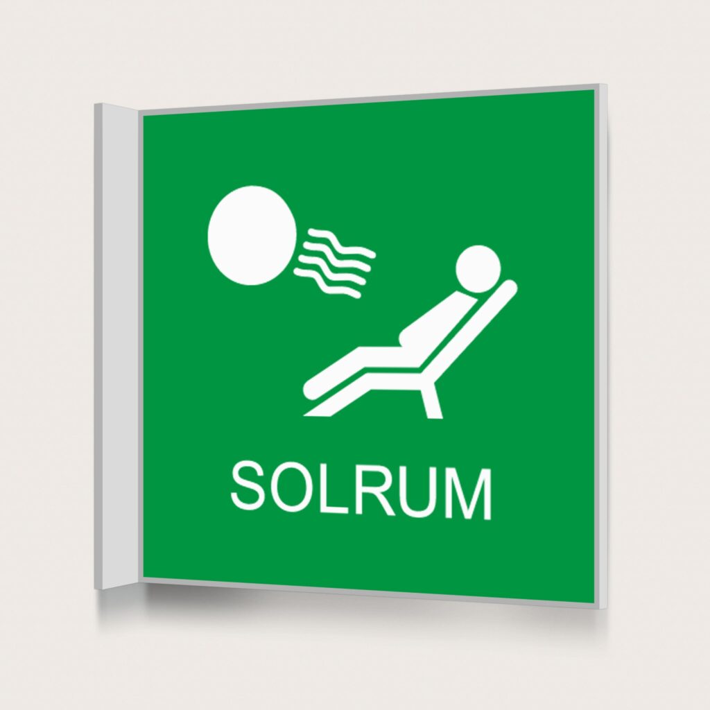 Flaggskylt Solarium Grön 150 x 150 mm