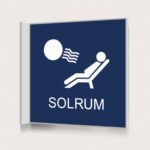 Flaggskylt Solarium Mörkblå 150 x 150 mm