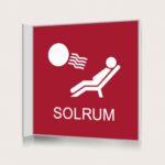Flaggskylt Solarium Röd 150 x 150 mm
