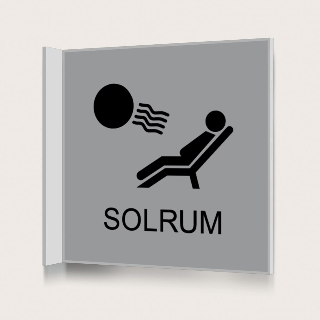 Flaggskylt Solarium Silver 150 x 150 mm