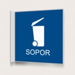 Flaggskylt Sopor Blå 150 x 150 mm