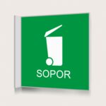 Flaggskylt Sopor Grön 150 x 150 mm