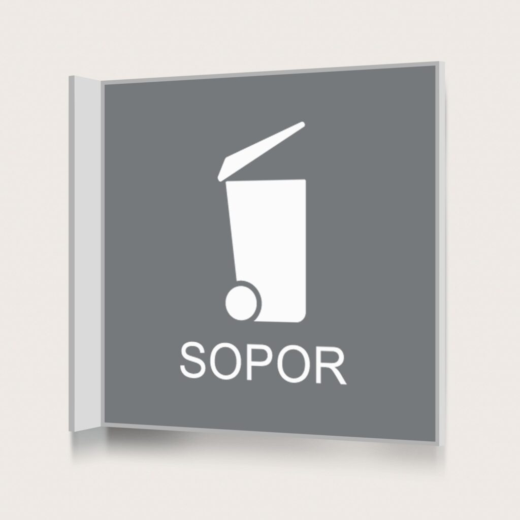 Flaggskylt Sopor Grå 150 x 150 mm