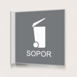 Flaggskylt Sopor Grå 150 x 150 mm
