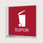 Flaggskylt Sopor Röd 150 x 150 mm