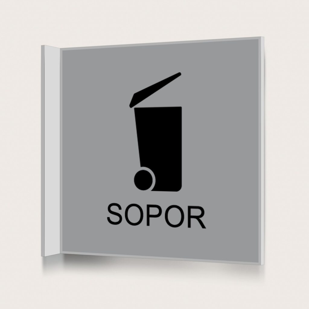 Flaggskylt Sopor Silver 150 x 150 mm