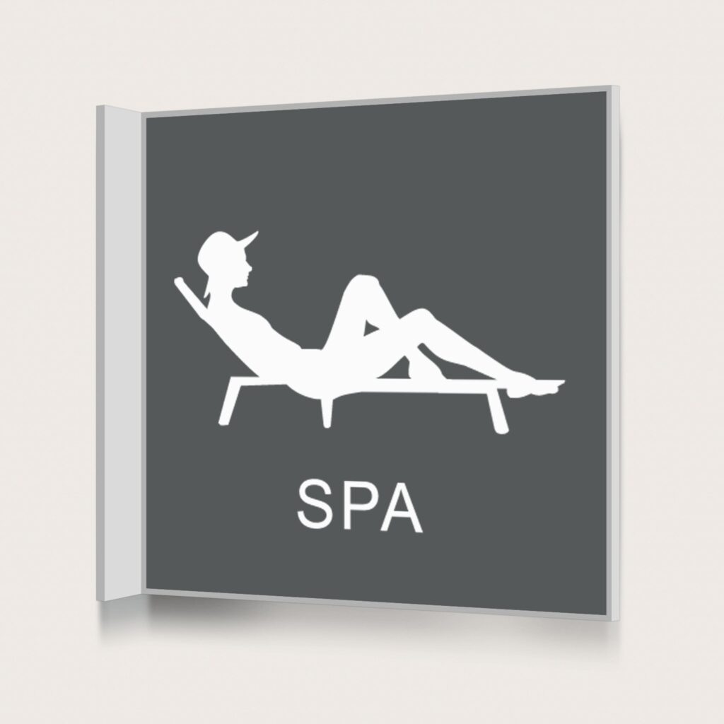 Flaggskylt Spa Charcoal 150 x 150 mm