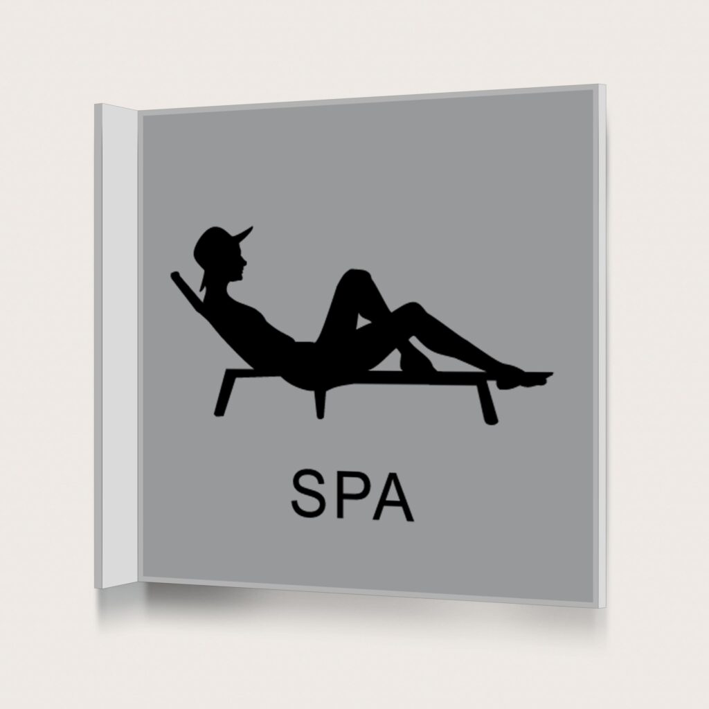 Flaggskylt Spa Silver 150 x 150 mm