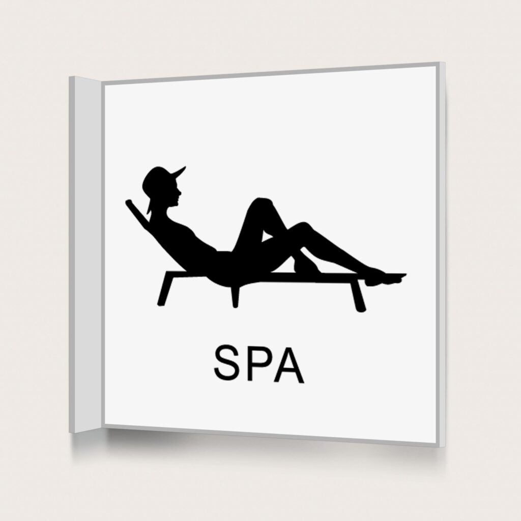 Flaggskylt Spa Vit 150 x 150 mm