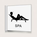 Flaggskylt Spa Vit 150 x 150 mm