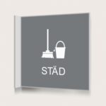 Flaggskylt Städ Grå 150 x 150 mm