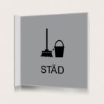 Flaggskylt Städ Silver 150 x 150 mm