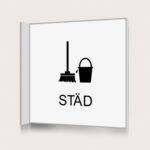 Flaggskylt Städ Vit 150 x 150 mm