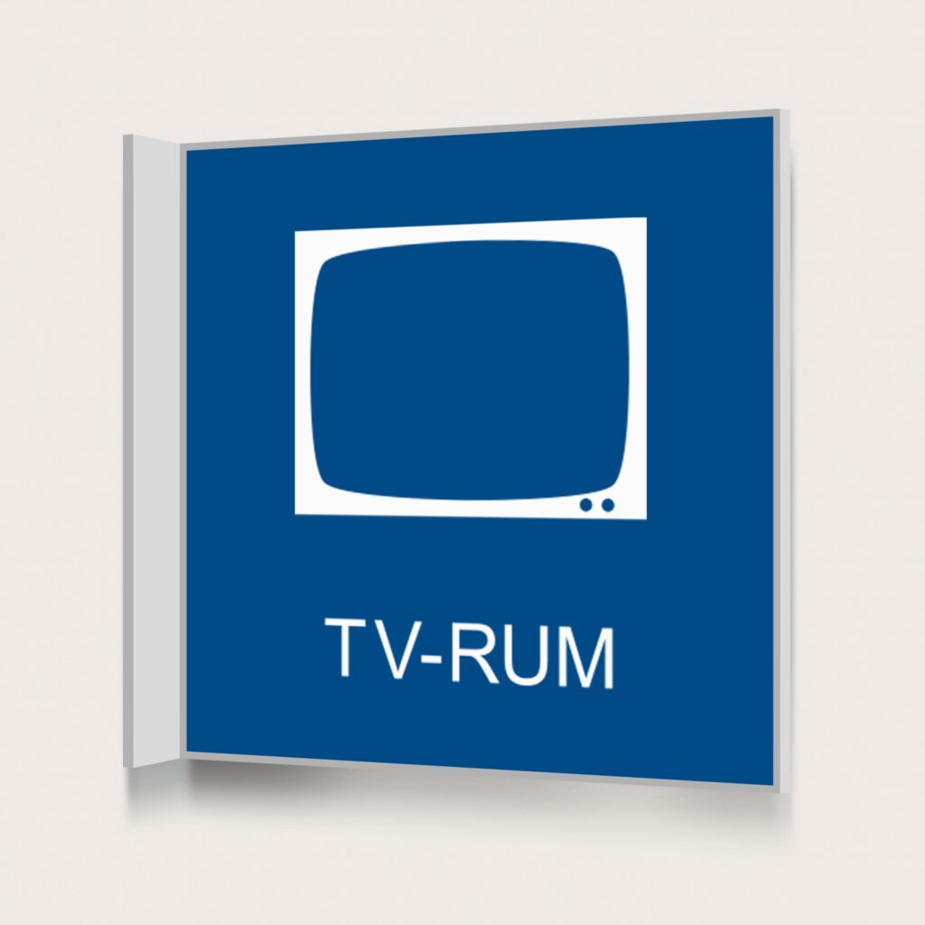 Flaggskylt Tvättstuga Blå 150 x 150 mm