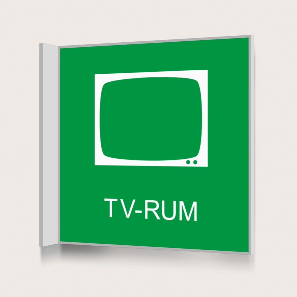 Flaggskylt Tvättstuga Grön 150 x 150 mm